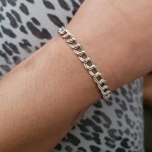 Sterling Silver Double Cable Link Bracelet